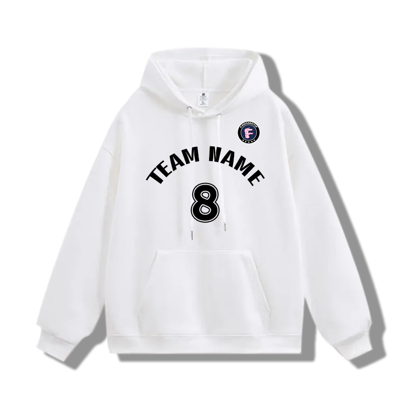 【 Heavy hoodie 】 white Hoodie customized solid color hoodie plus fleece hoodie high quality - fansmotif
