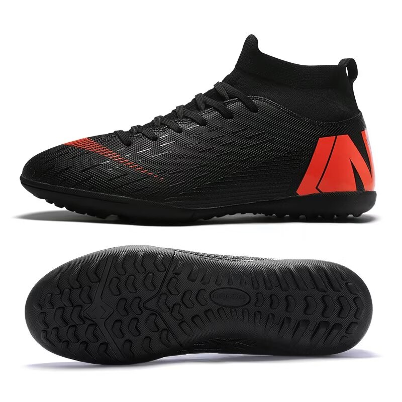 【 Advanced Football shoes 】 Black nail Football shoes Match shoes Athletic shoes training shoes - fansmotif