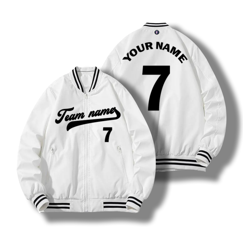 【 Adult Jacket 】white 20B Baseball Jacket Waterproof breathable high quality jacket - fansmotif