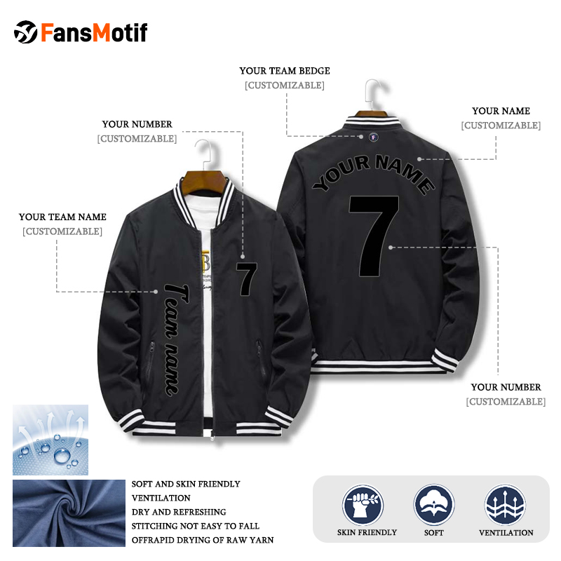 【 Adult Jacket 】black 20B Baseball Jacket Waterproof breathable high quality jacket - fansmotif