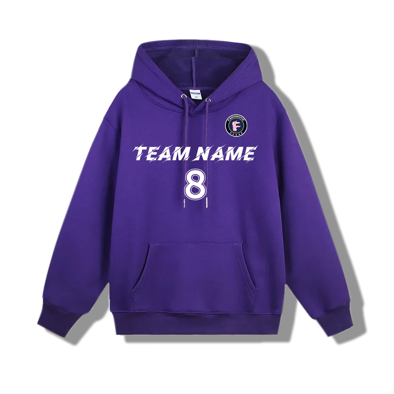 【 Heavy hoodie 】purple Hoodie customized solid color hoodie plus fleece hoodie high quality - fansmotif