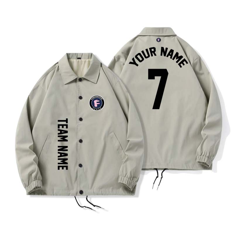 【 Fashion jacket 】 khaki Autumn and Winter jacket custom coat sportswear fashion clothing - fansmotif