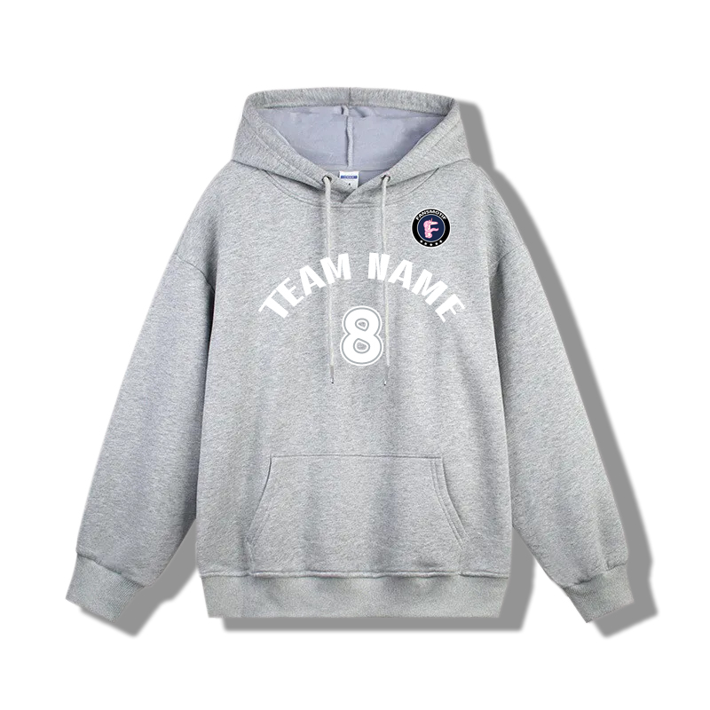 【 Heavy hoodie 】 Flower grey Hoodie customized solid color hoodie plus fleece hoodie high quality - fansmotif