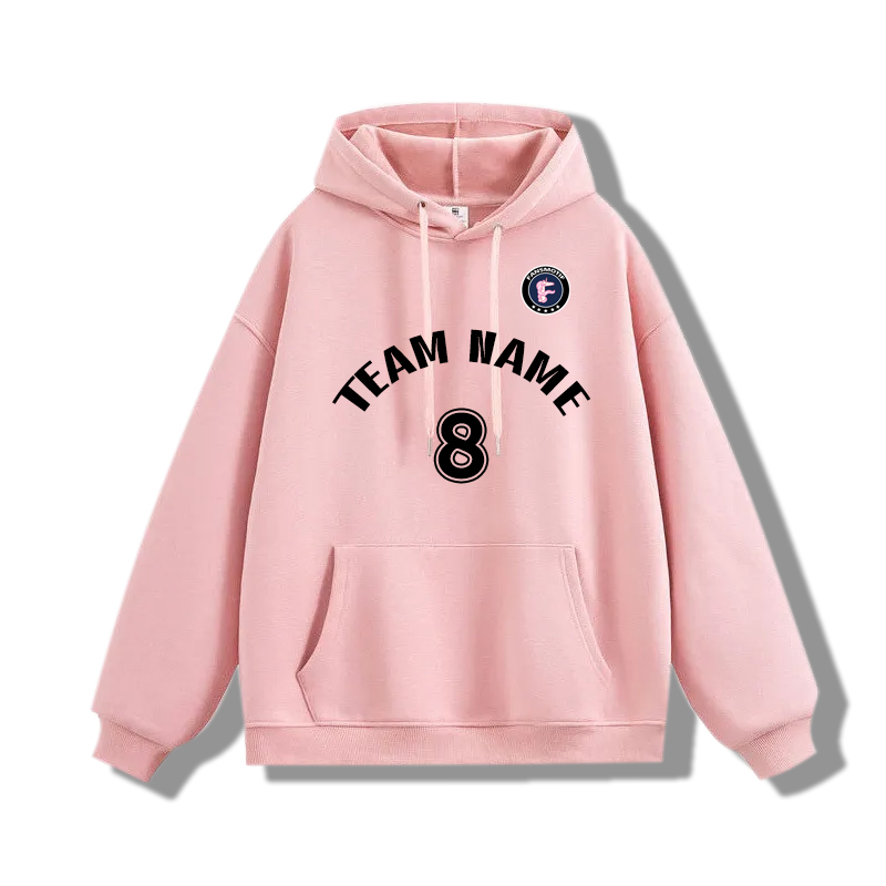 【 Heavy hoodie 】 pink Hoodie customized solid color hoodie plus fleece hoodie high quality - fansmotif