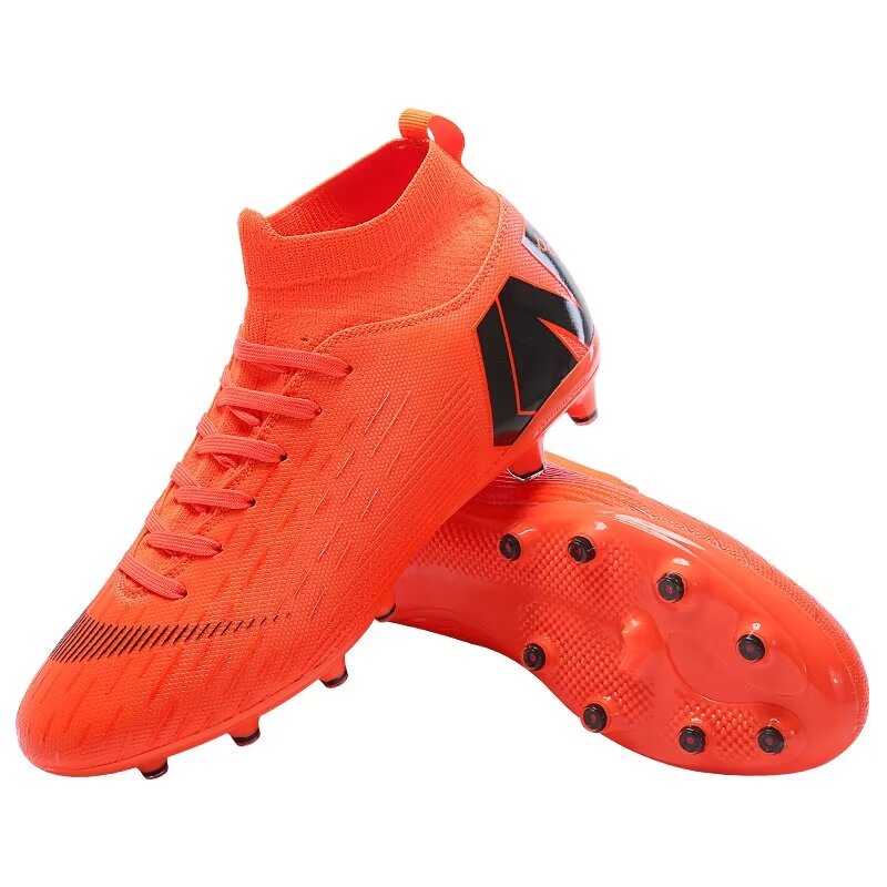 【 Advanced Football shoes 】 Orange spike Football shoes Match shoes Athletic shoes training shoes - fansmotif