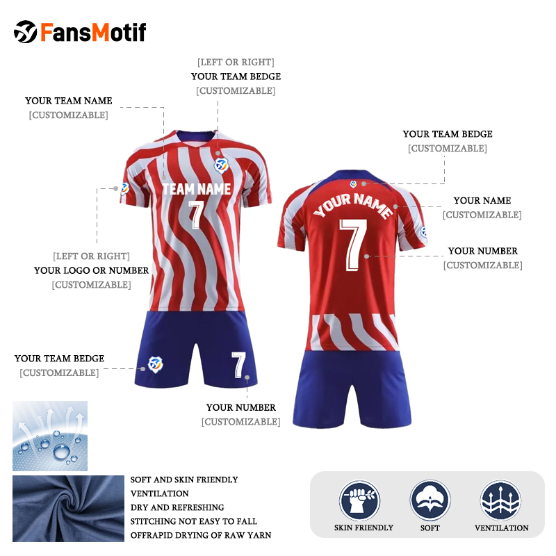 【 Senior jersey customization 】JA Custom football jersey Blank jersey customization - fansmotif