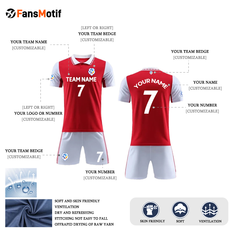 【 Senior jersey customization 】JA Custom football suit set custom match jersey - fansmotif
