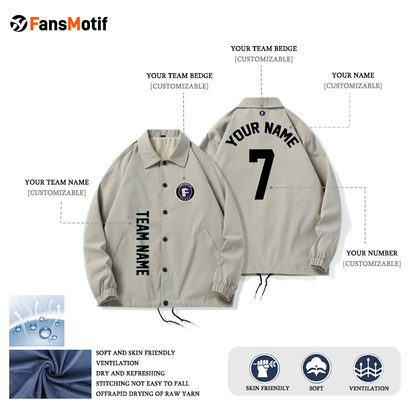 【 Fashion jacket 】 khaki Autumn and Winter jacket custom coat sportswear fashion clothing - fansmotif