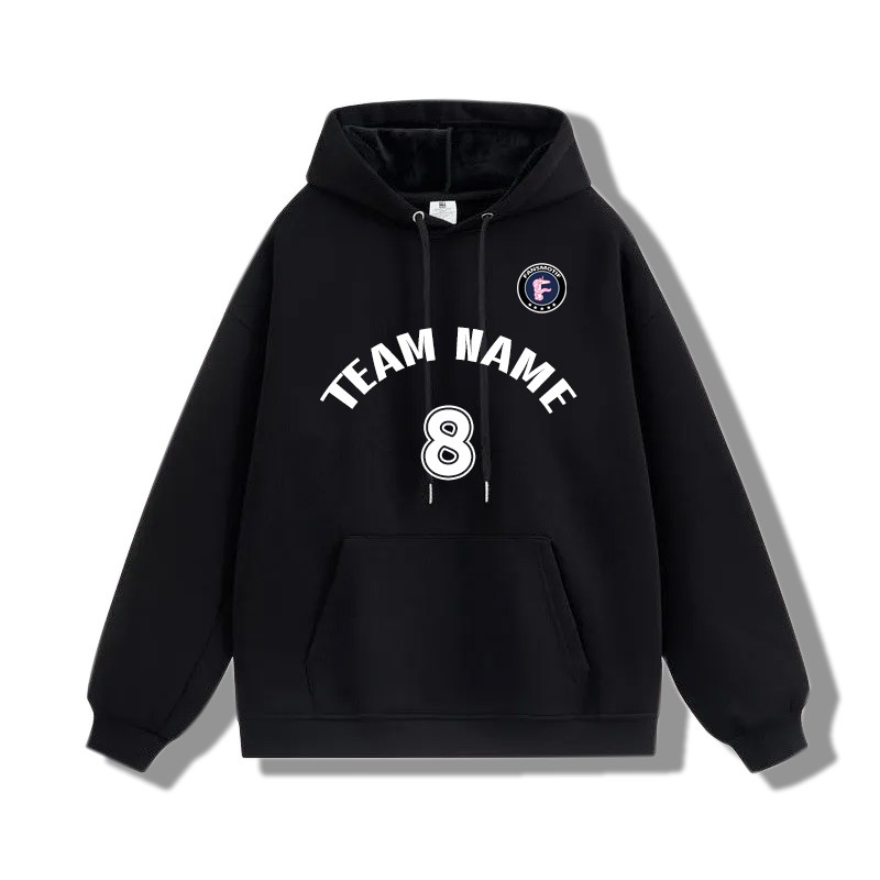 【 Heavy hoodie 】 black Hoodie customized solid color hoodie plus fleece hoodie high quality - fansmotif