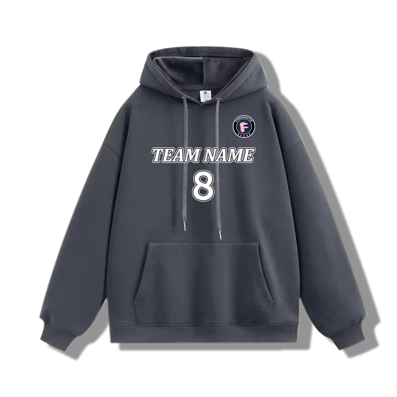 【 Heavy hoodie 】Iron gray Hoodie customized solid color hoodie plus fleece hoodie high quality - fansmotif