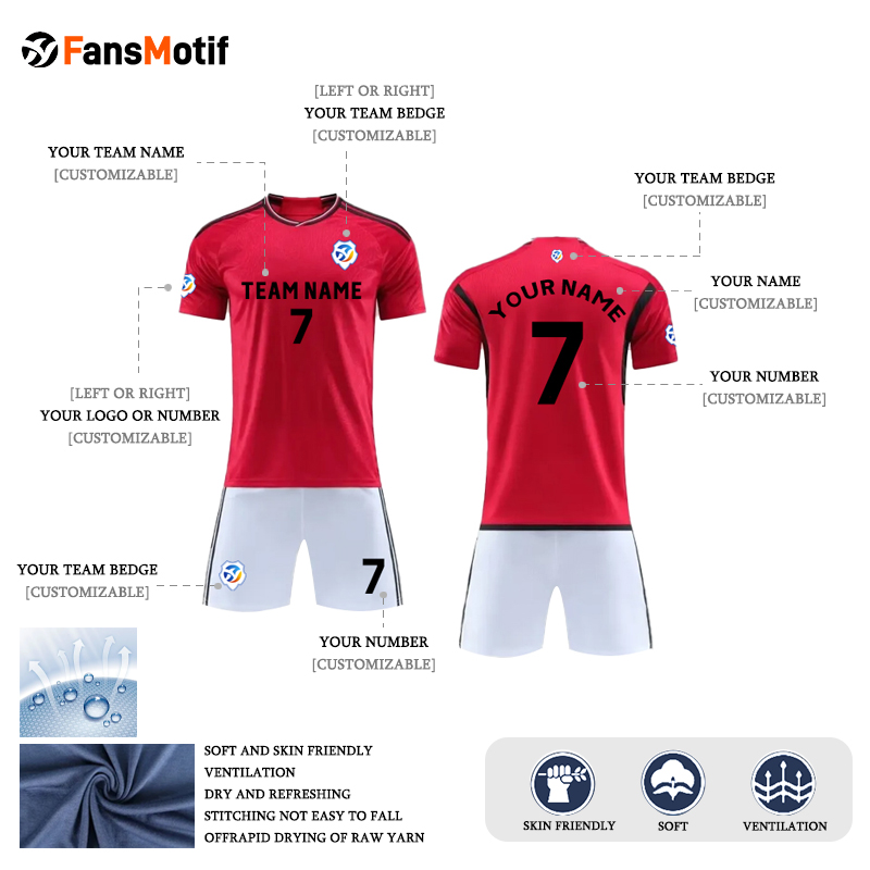 【 Senior jersey customization 】JM Football suit body custom global shipping DIY custom sportswear - fansmotif