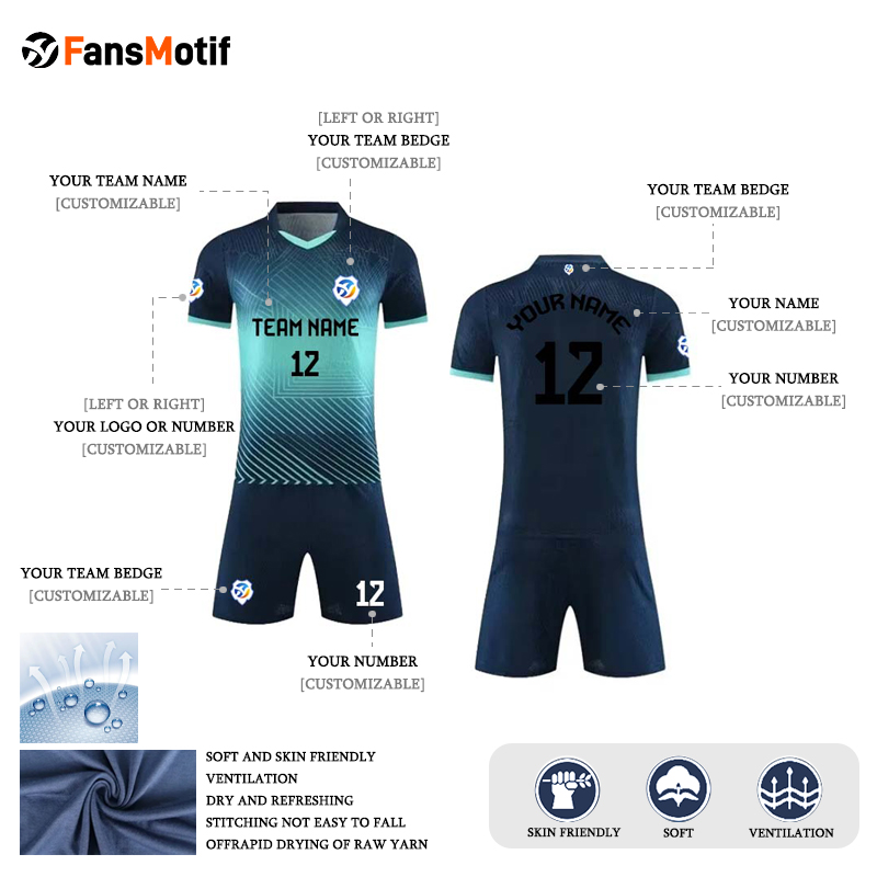 【 Player version jersey material 】Full body custom football clothing DIY sports jersey - fansmotif
