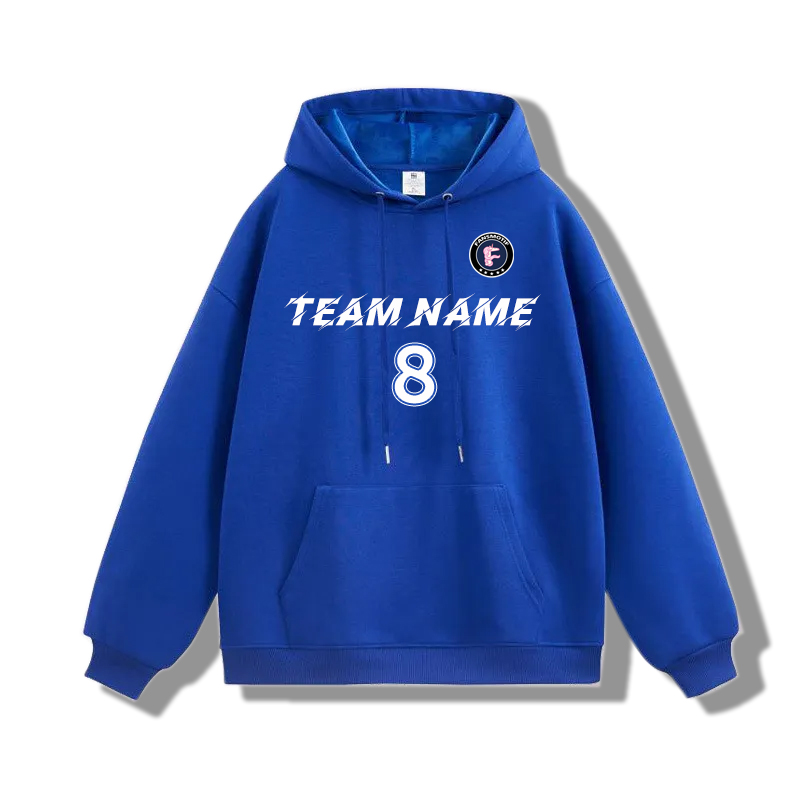 【 Heavy hoodie 】blue Hoodie customized solid color hoodie plus fleece hoodie high quality - fansmotif
