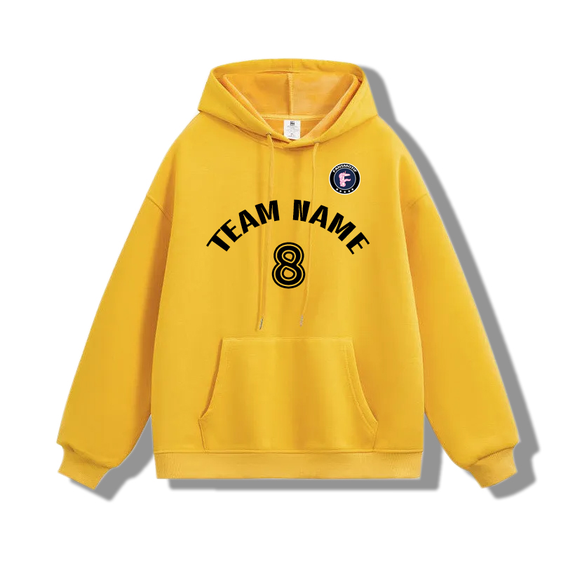【 Heavy hoodie 】 yellow Hoodie customized solid color hoodie plus fleece hoodie high quality - fansmotif