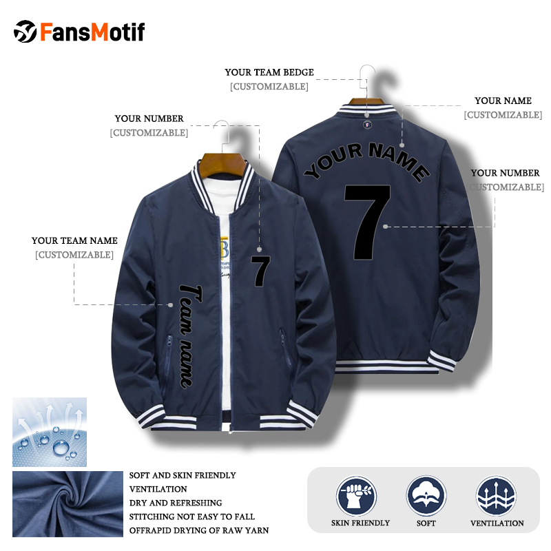 【 Adult Jacket 】blue 20B Baseball Jacket Waterproof breathable high quality jacket - fansmotif